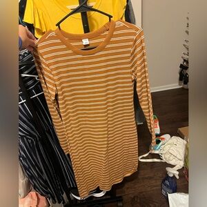 Old Navy Brown / tan and White Striped dress